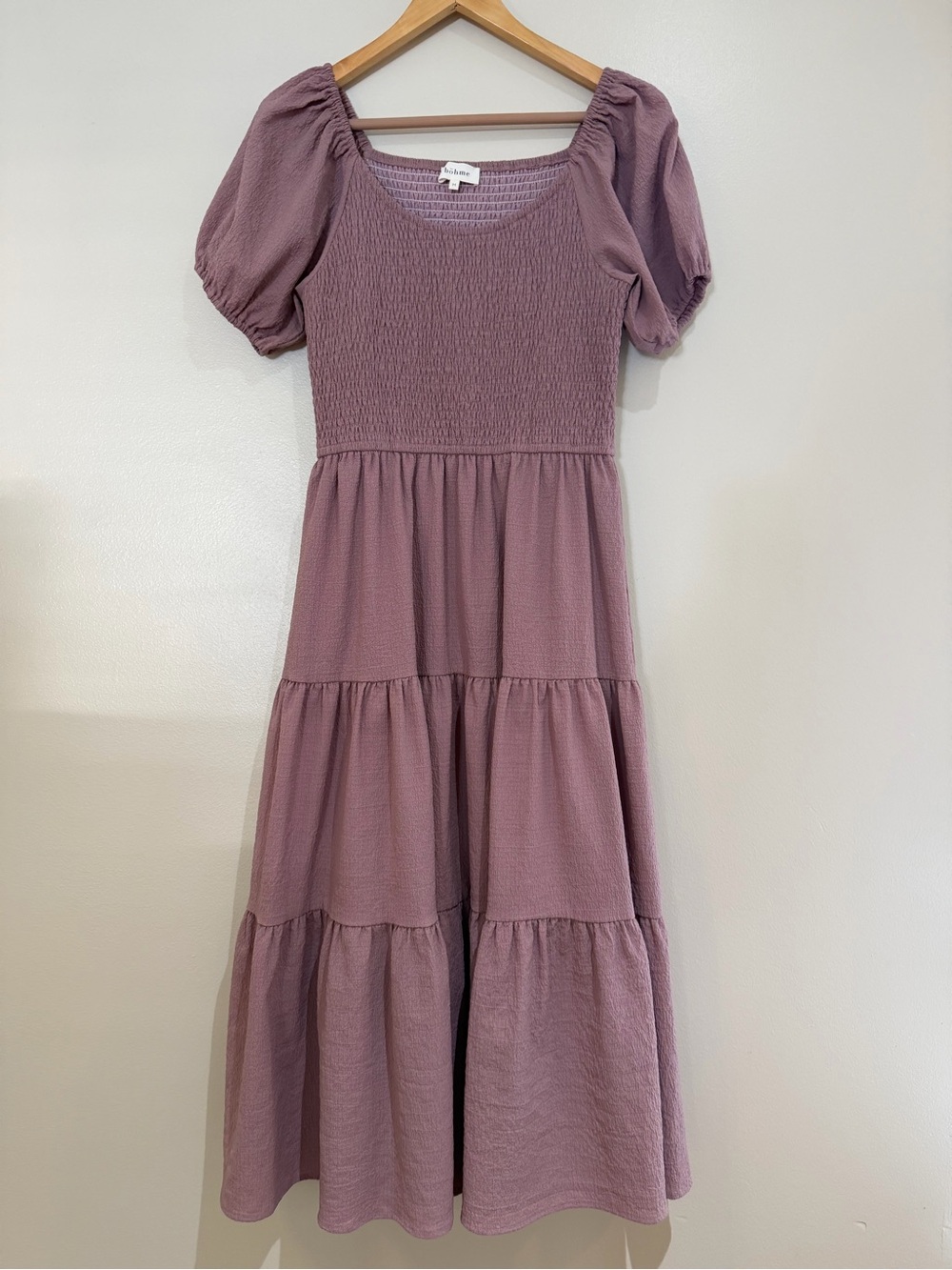Bohme Gemma Midi Dress in Lavender size medium lined